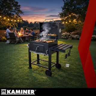Kerti grillsütő fedéllel 114x67x120 cm Kaminer