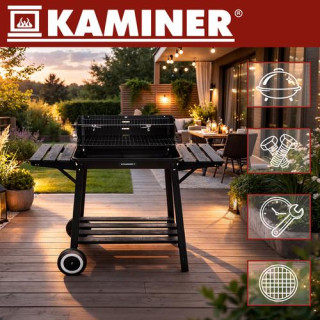 Kerti grill nyárssal 93x41x86 cm Kaminer