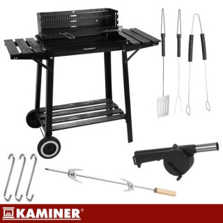 Kerti grill nyárssal 93x41x86 cm Kaminer