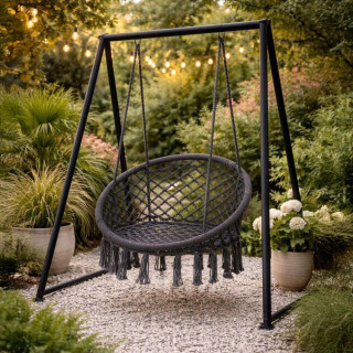 Szürke, függő bohém szék