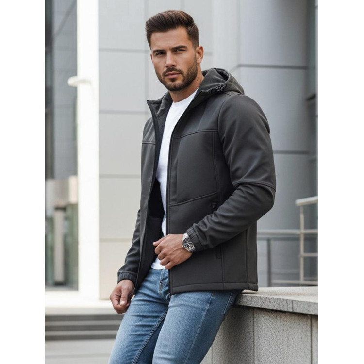 Férfi softshell sötétszürke dzseki TX4816