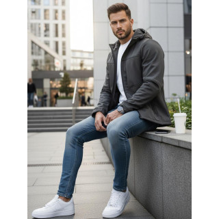 Férfi softshell sötétszürke dzseki TX4816